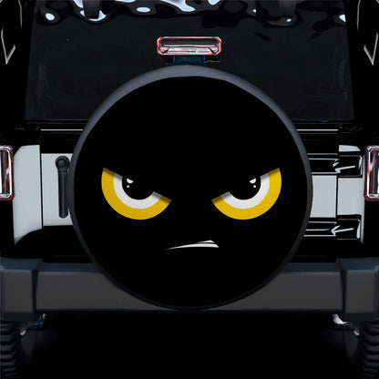 Angry Yellow Eyes Car Spare Tire Cover