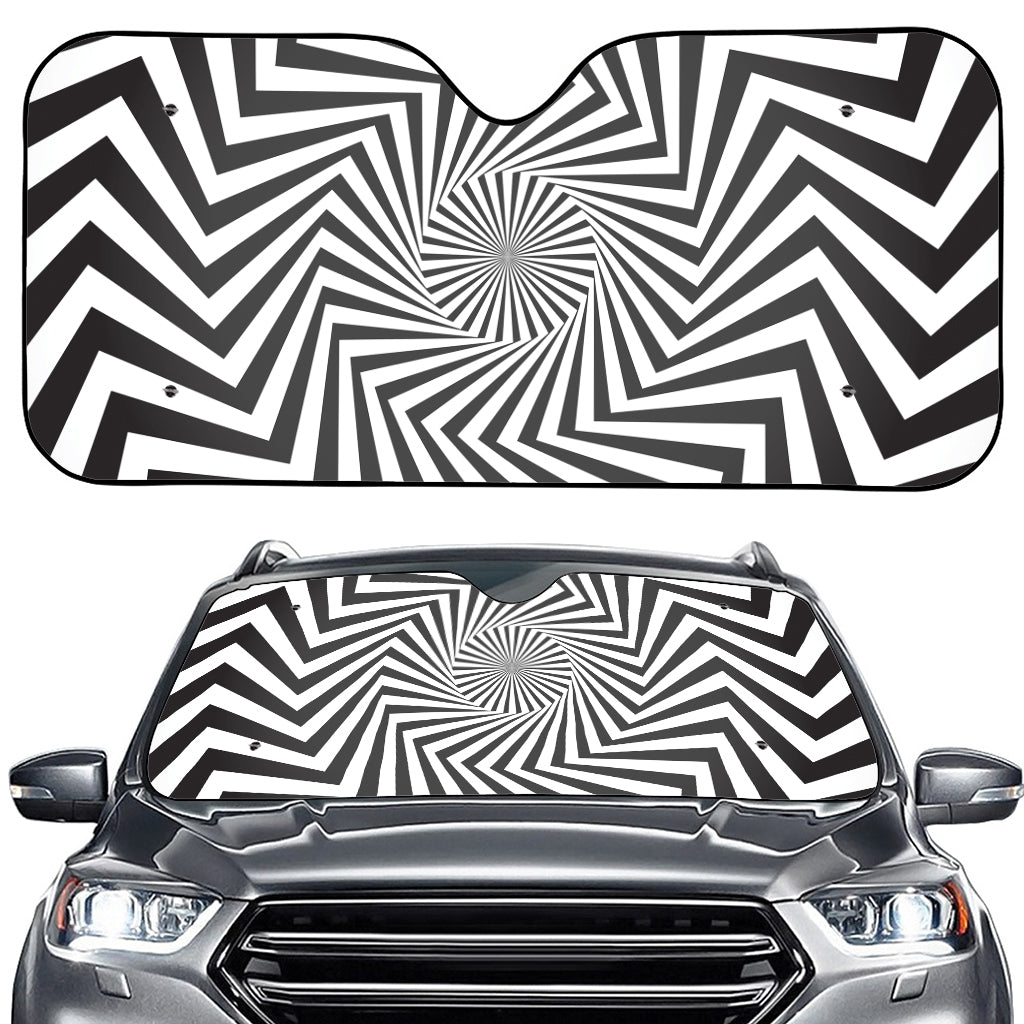 Angular Swirl Motion Illusion Print Car Windshield Sun Shade