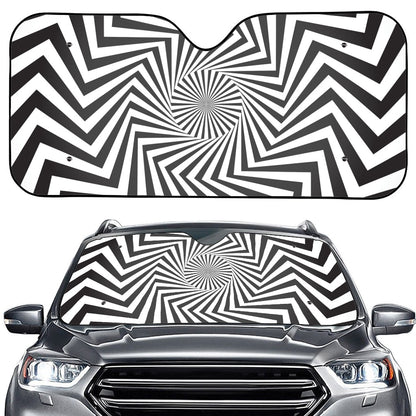 Angular Swirl Motion Illusion Print Car Windshield Sun Shade