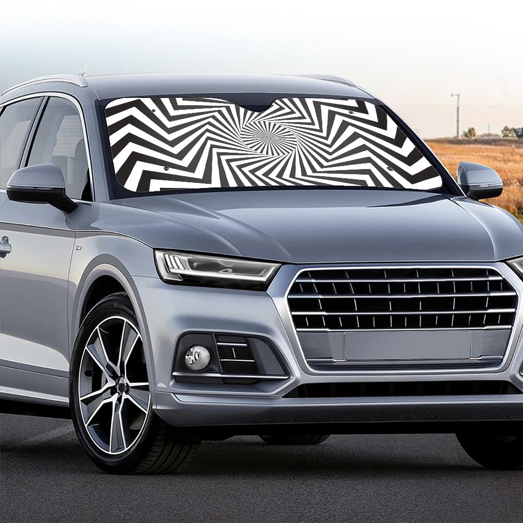 Angular Swirl Motion Illusion Print Car Windshield Sun Shade