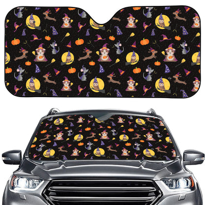 Animal Wizard Pattern Print Car Windshield Sun Shade