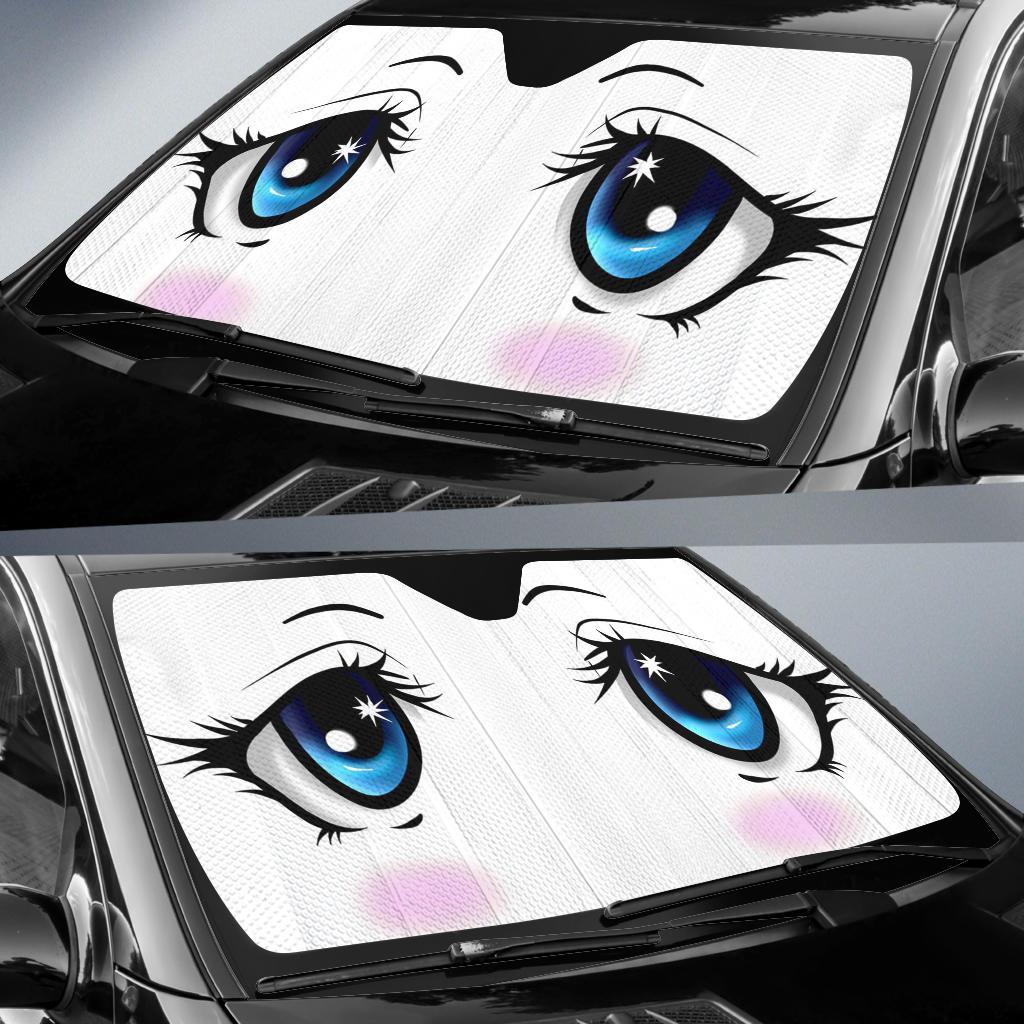 Anime Eyes Car Sun Shades Windshield Accessories Decor Gift
