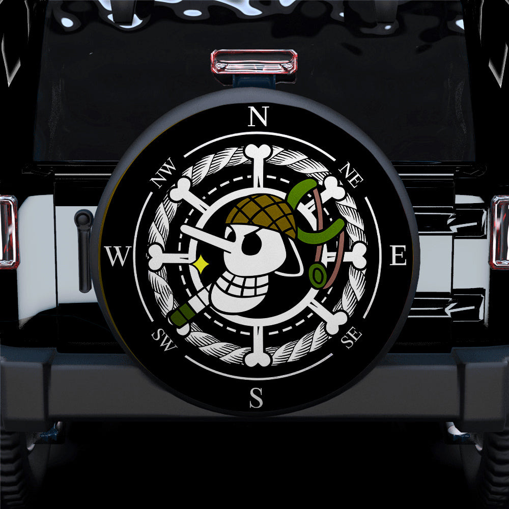Anime One Piece Usopp Flag Icon Compass Car Spare Tire Cover