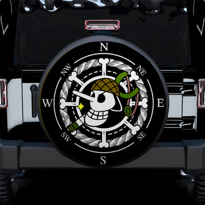Anime One Piece Usopp Flag Icon Compass Car Spare Tire Cover