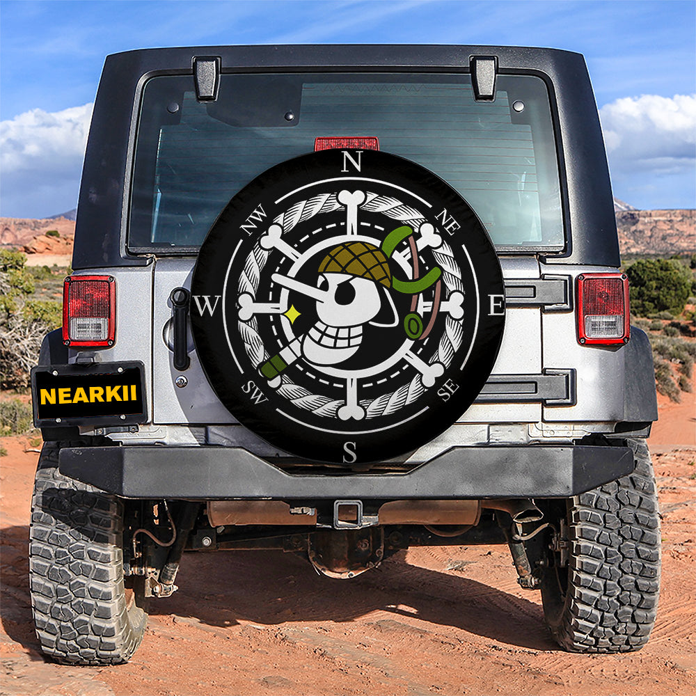 Anime One Piece Usopp Flag Icon Compass Car Spare Tire Cover