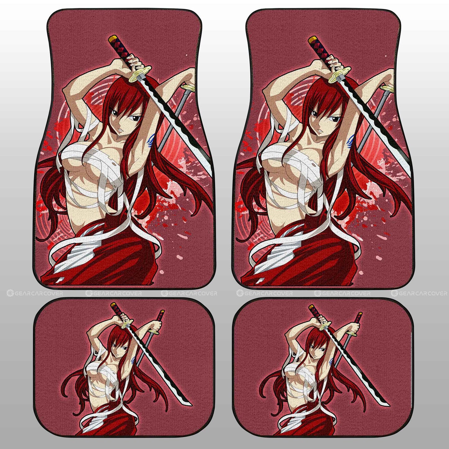 Anime Sexy Girl Erza Scarlet Car Floor Mats Custom Fairy Tail Anime