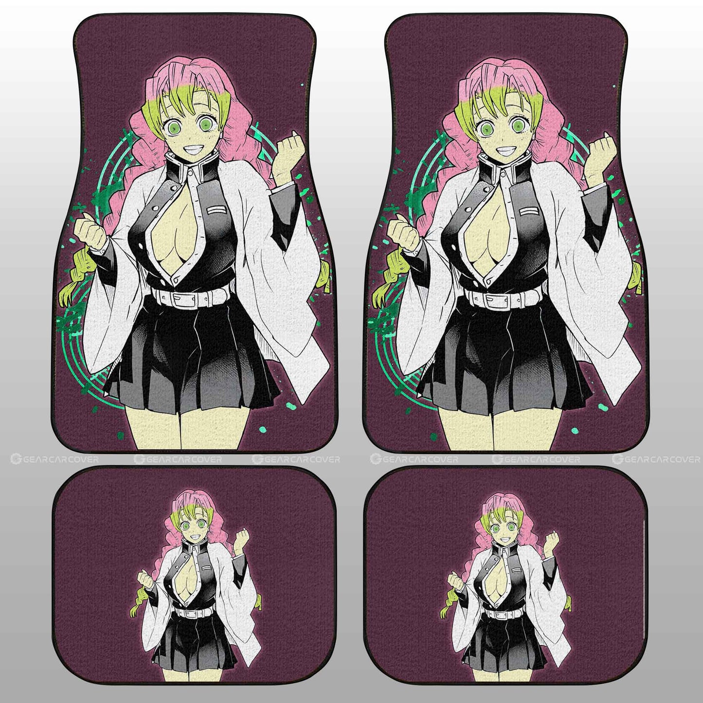 Anime Sexy Girl Kanroji Mitsuri Car Floor Mats Custom Demon Slayer Anime