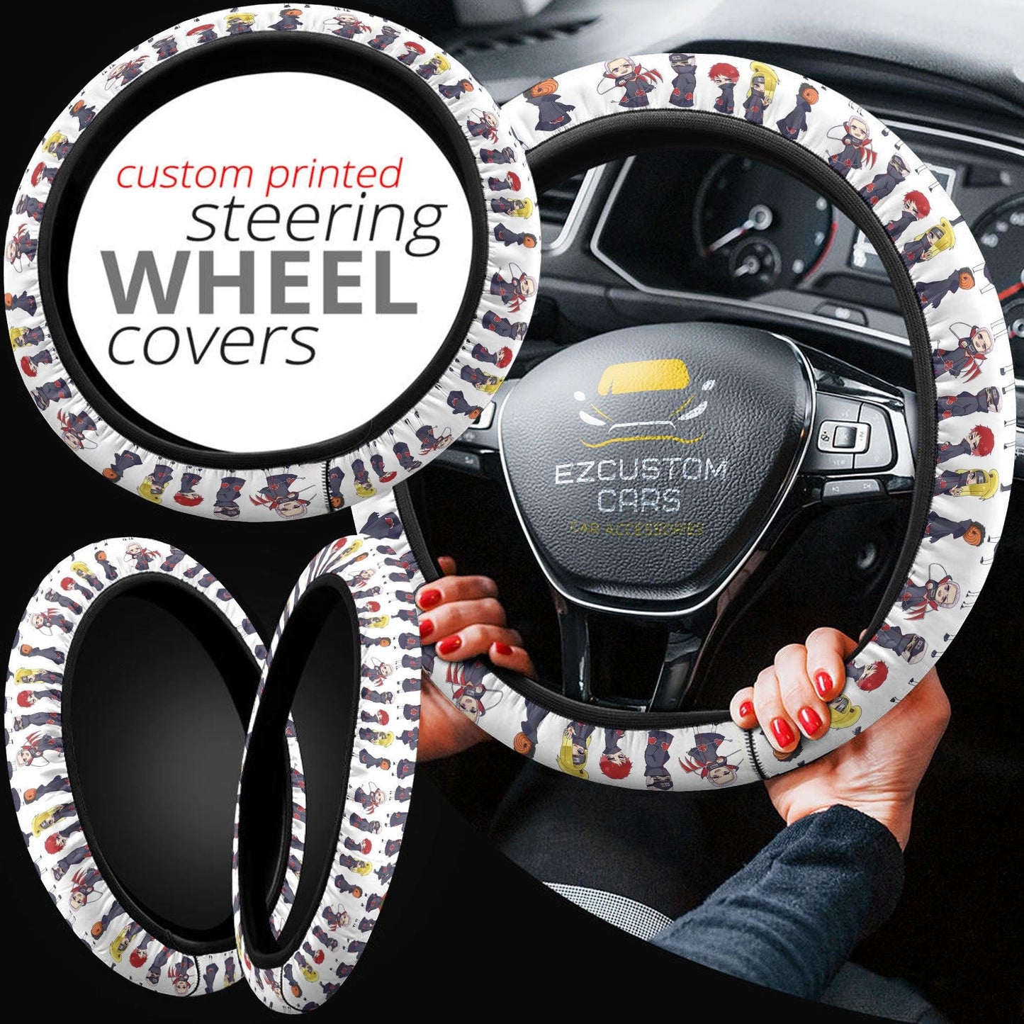 Anime Steering Wheel Cover Custom Akatsuki Anime Car Accessories