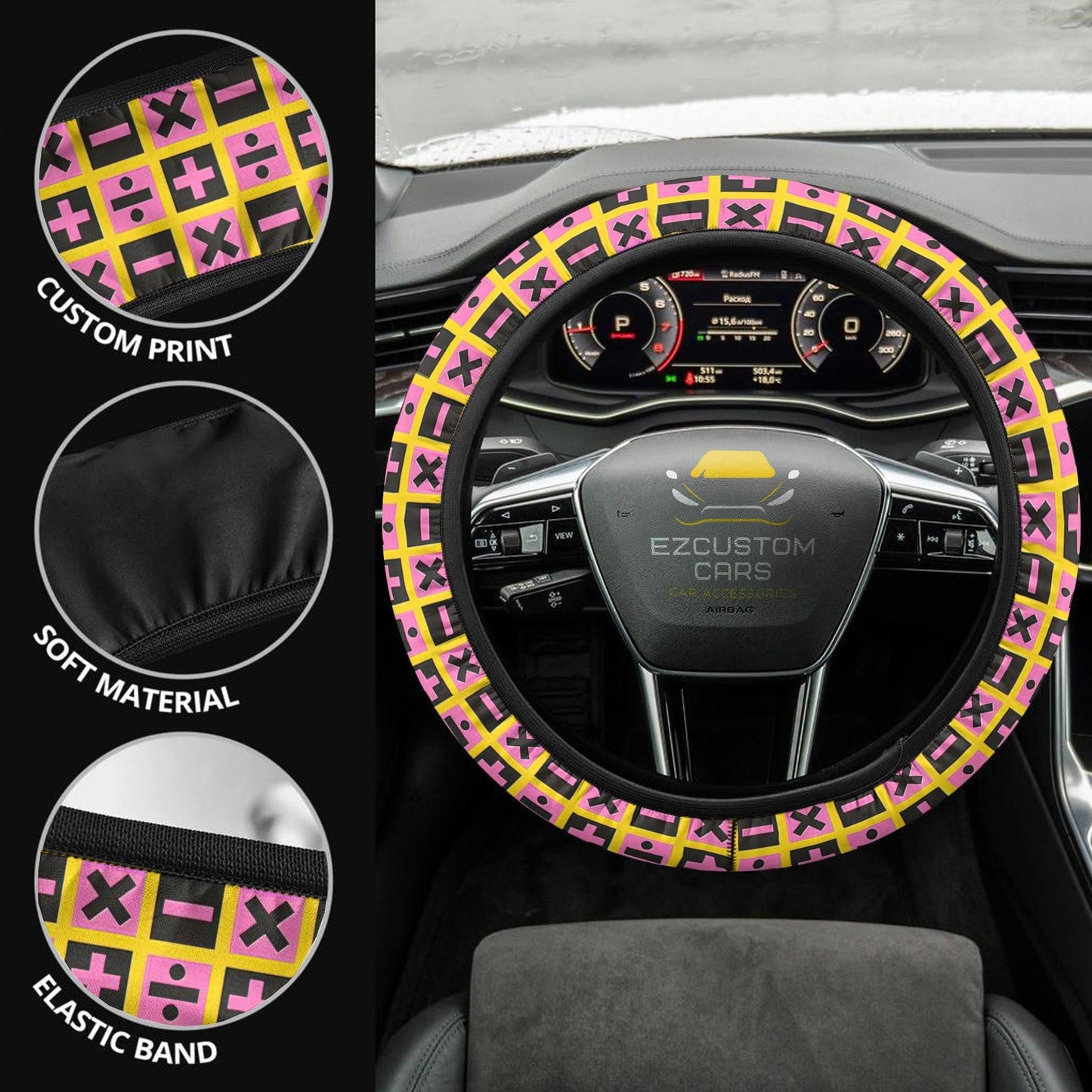 Anime Steering Wheel Cover Custom Jojo Bizzare Adventure Anime Car Accessories Patterns