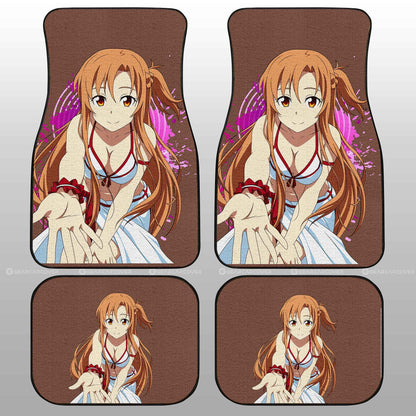 Anime Waifu Girl Asuna Yuuki Car Floor Mats Custom Sword Art Online Anime Car Accessories