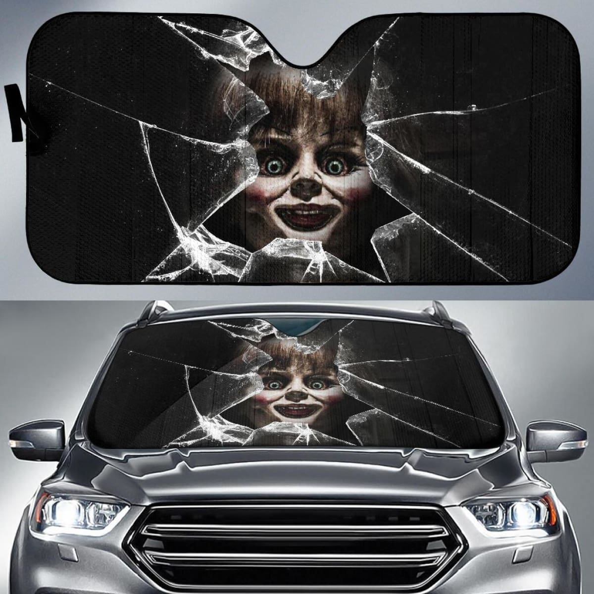 Annabelle Car Auto Sun Shade Horror Windshield Broken Universal Fit 174503