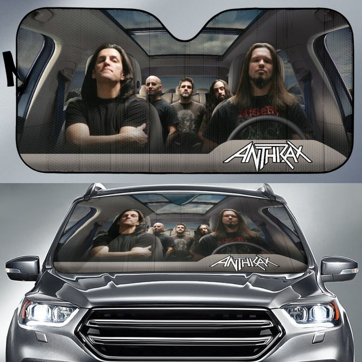 Anthrax Car Sun Shade Rock Band Sun Visor Fan Gift Idea Universal Fit 174503