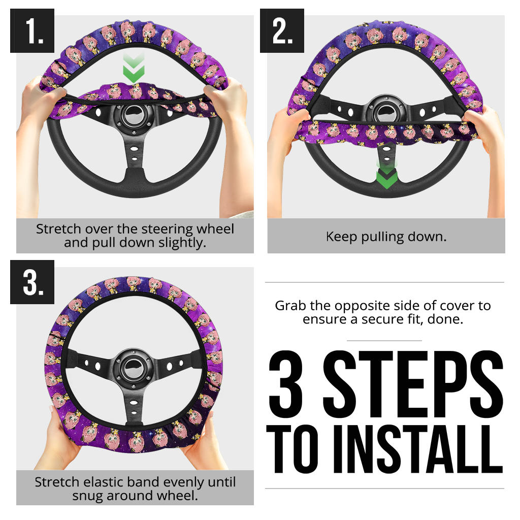 Anya Spy X Family Galaxy Car Steering Wheel Cover