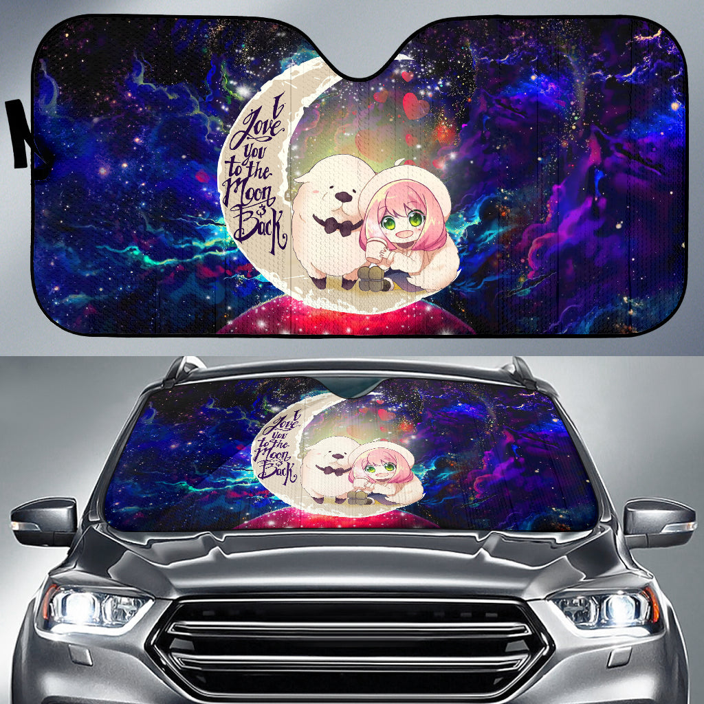 Anya Spy x Family Dog Love You To The Moon Galaxy Car Auto Sunshades
