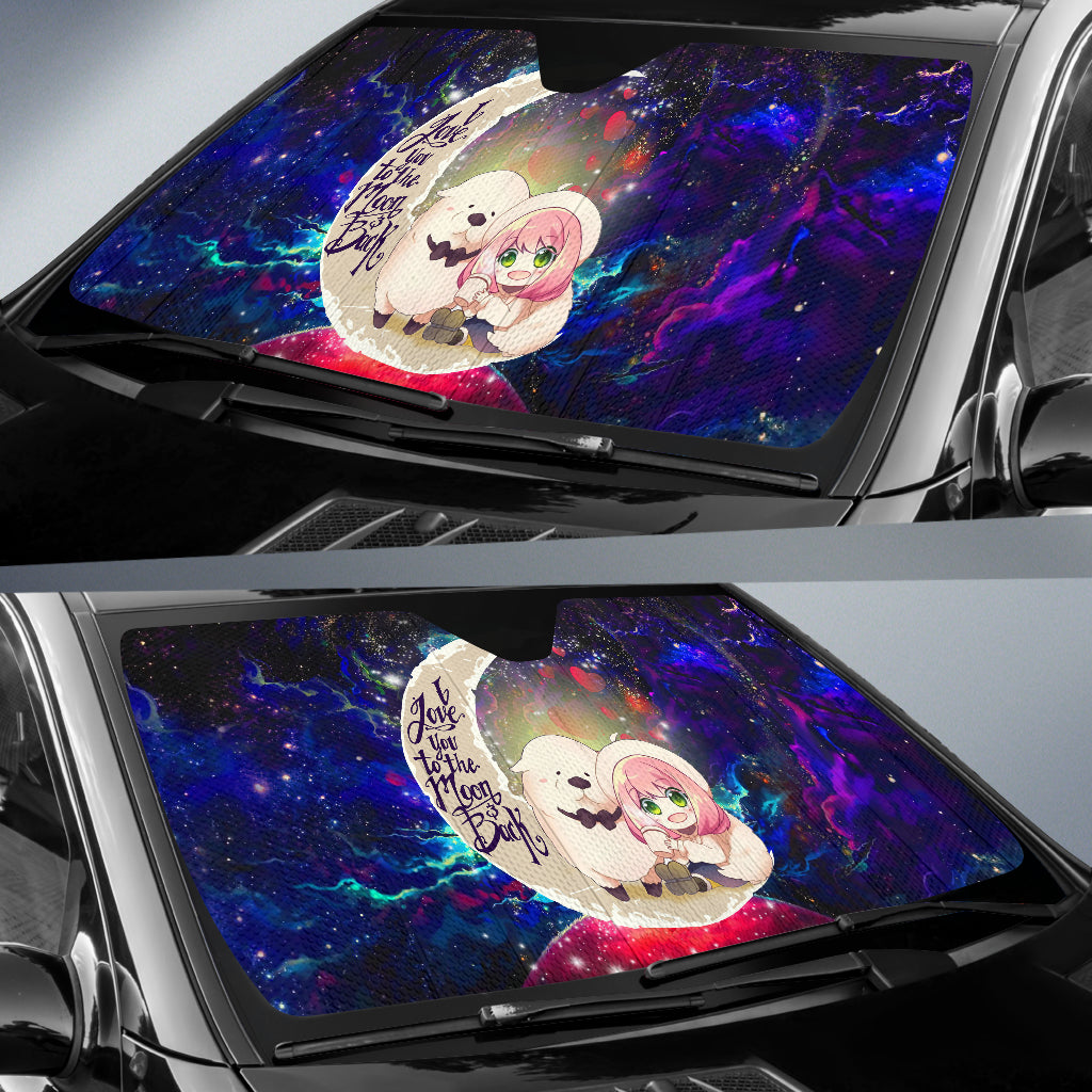 Anya Spy x Family Dog Love You To The Moon Galaxy Car Auto Sunshades