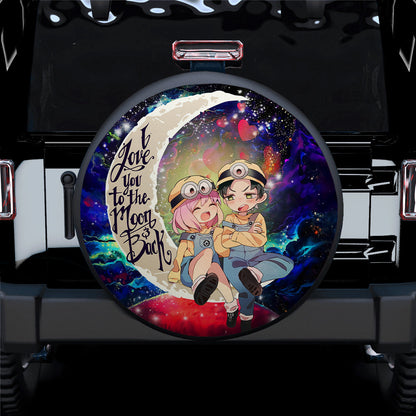 Anya x Damian Anime Couple Love You To The Moon Galaxy Car Spare Tire Cover