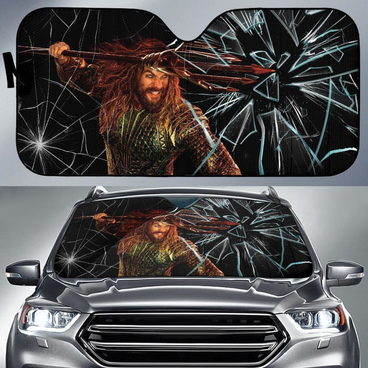 Aquaman Car Auto Sun Shade Broken Windshield Funny Gift Universal Fit 174503
