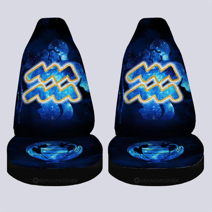Aquarius Car Seat Covers Custom Name Zodiac Car Accessories