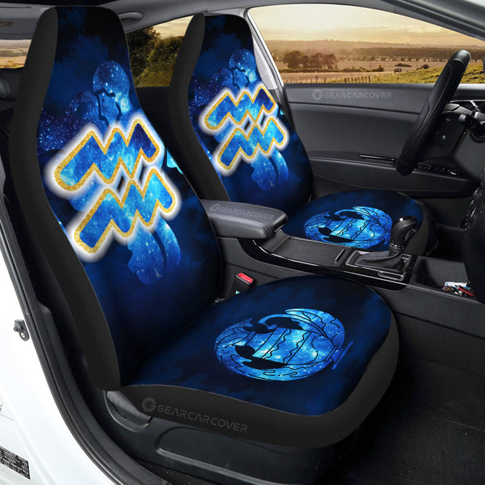 Aquarius Car Seat Covers Custom Name Zodiac Car Accessories