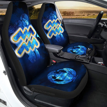 Aquarius Car Seat Covers Custom Name Zodiac Car Accessories