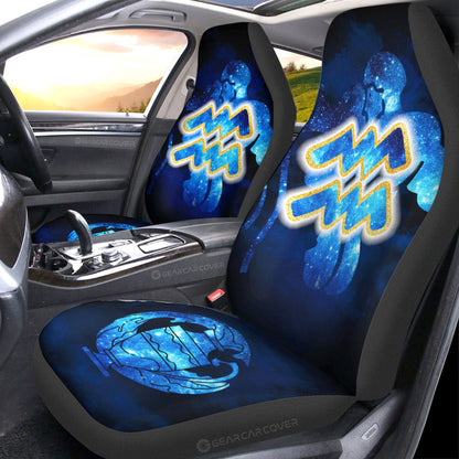 Aquarius Car Seat Covers Custom Name Zodiac Car Accessories