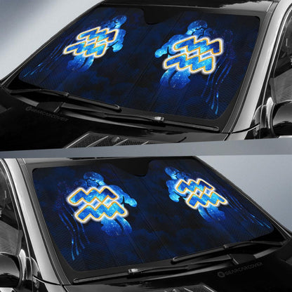 Aquarius Car Sunshade Custom Name Zodiac Car Interior Accessories