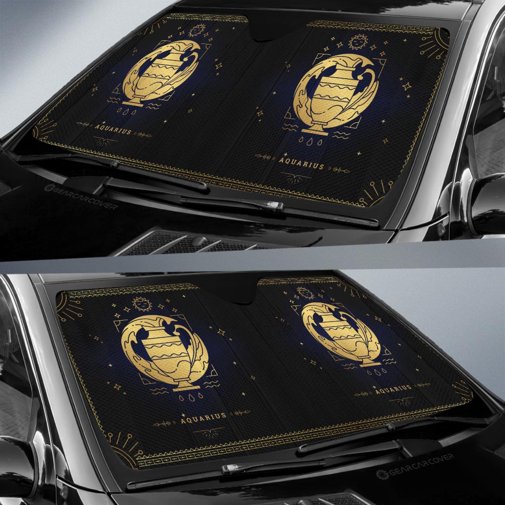 Aquarius Car Sunshade Custom Zodiac Car Interior Accessories