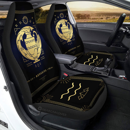 Aquarius Colorful Car Seat Covers Custom Zodiac Car Accessories