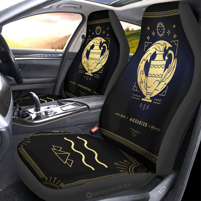 Aquarius Colorful Car Seat Covers Custom Zodiac Car Accessories