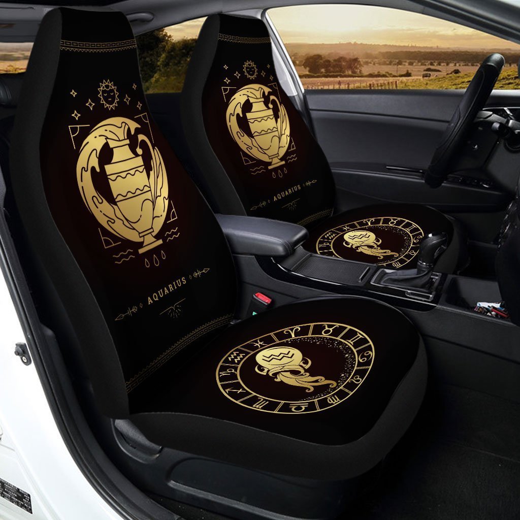 Aquarius Horoscope Car Seat Covers Custom Birthday Gifts Car Accessories