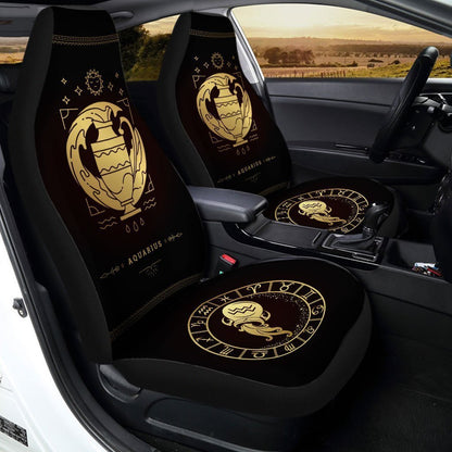 Aquarius Horoscope Car Seat Covers Custom Birthday Gifts Car Accessories