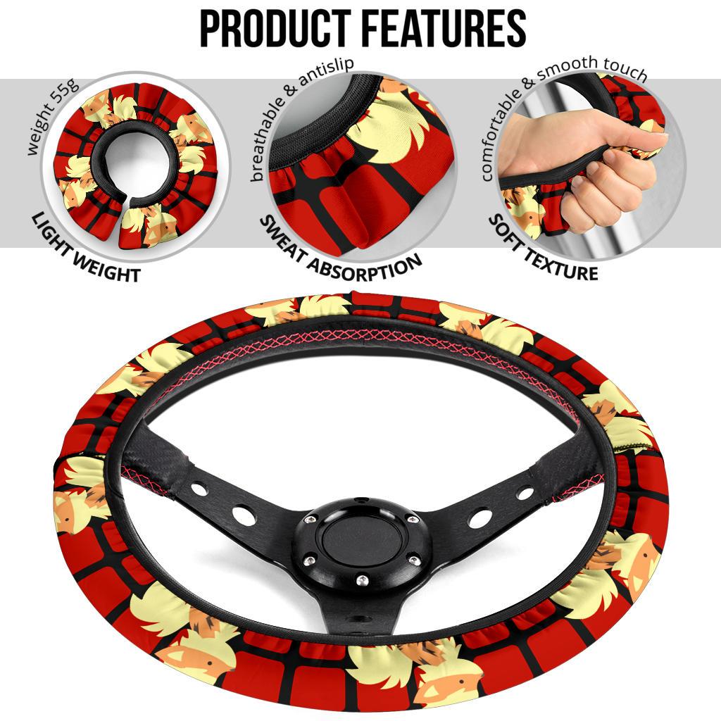 Arcanine Partern Premium Car Steering Wheel Cover