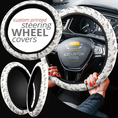 Archaeopteryx Pattern Car Accessories Custom Dinosaur Anime Steering Wheel Cover