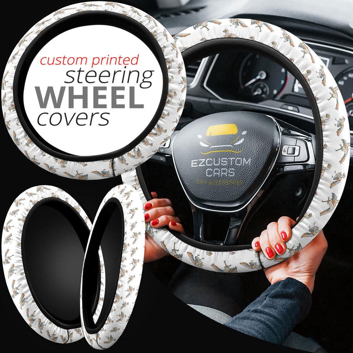 Archaeopteryx Pattern Car Accessories Custom Dinosaur Anime Steering Wheel Cover