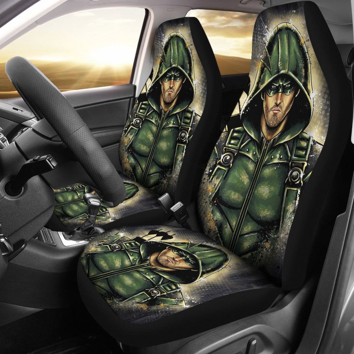Art Green Arrow Car Seat Covers Amazing Gift Ideas Universal Fit 173905