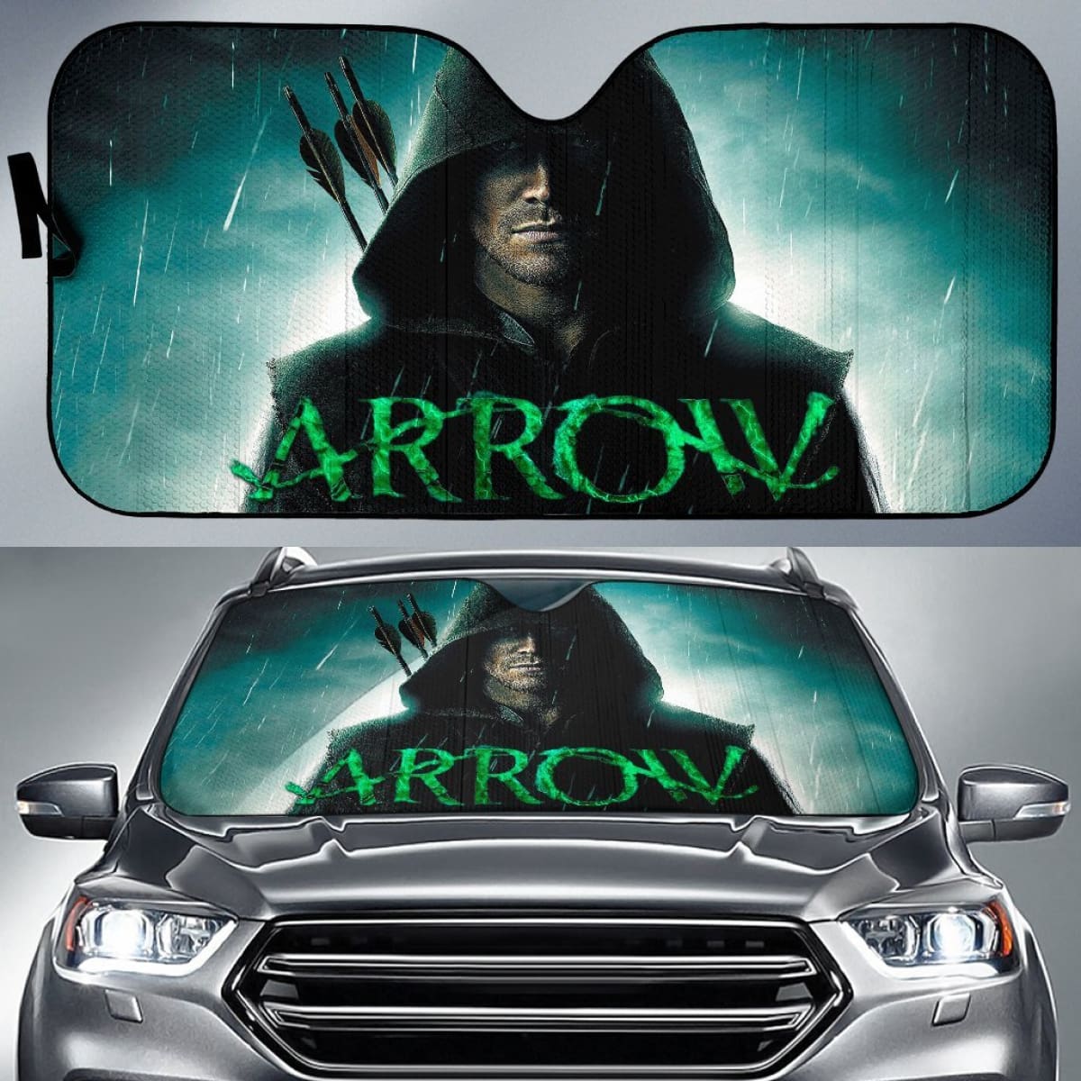 Art Green Arrow Car Sun Shades Amazing Gift Ideas Universal Fit 173905
