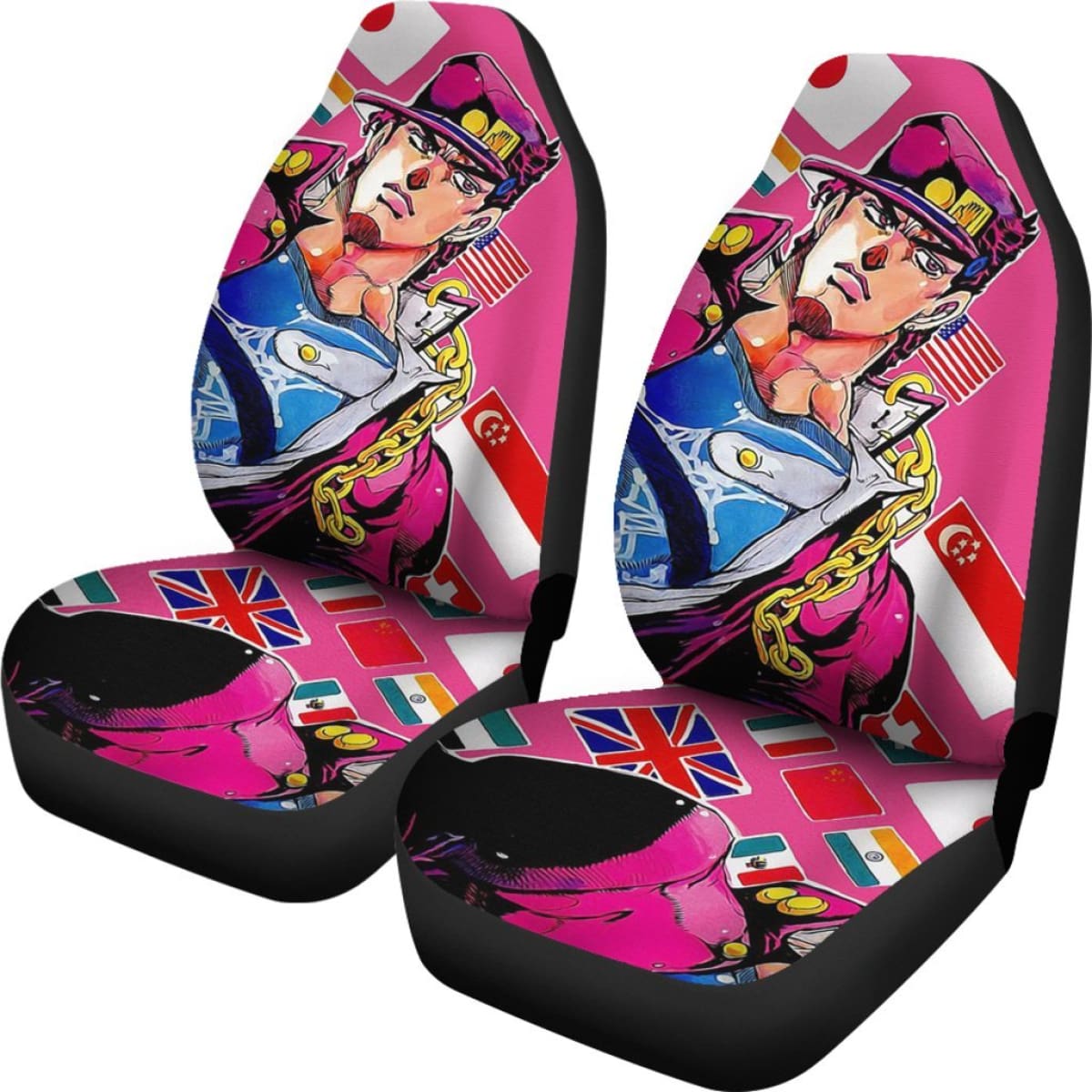 Art Jotaro Car Seat Covers JoJo's Bizarre Adventure Universal Fit 210212