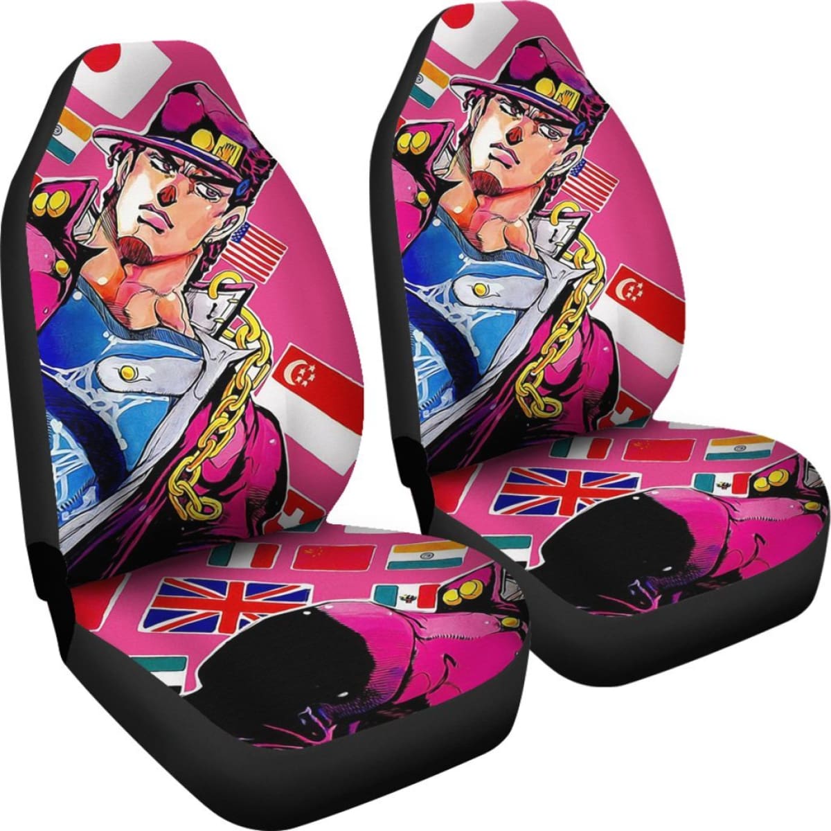Art Jotaro Car Seat Covers JoJo's Bizarre Adventure Universal Fit 210212