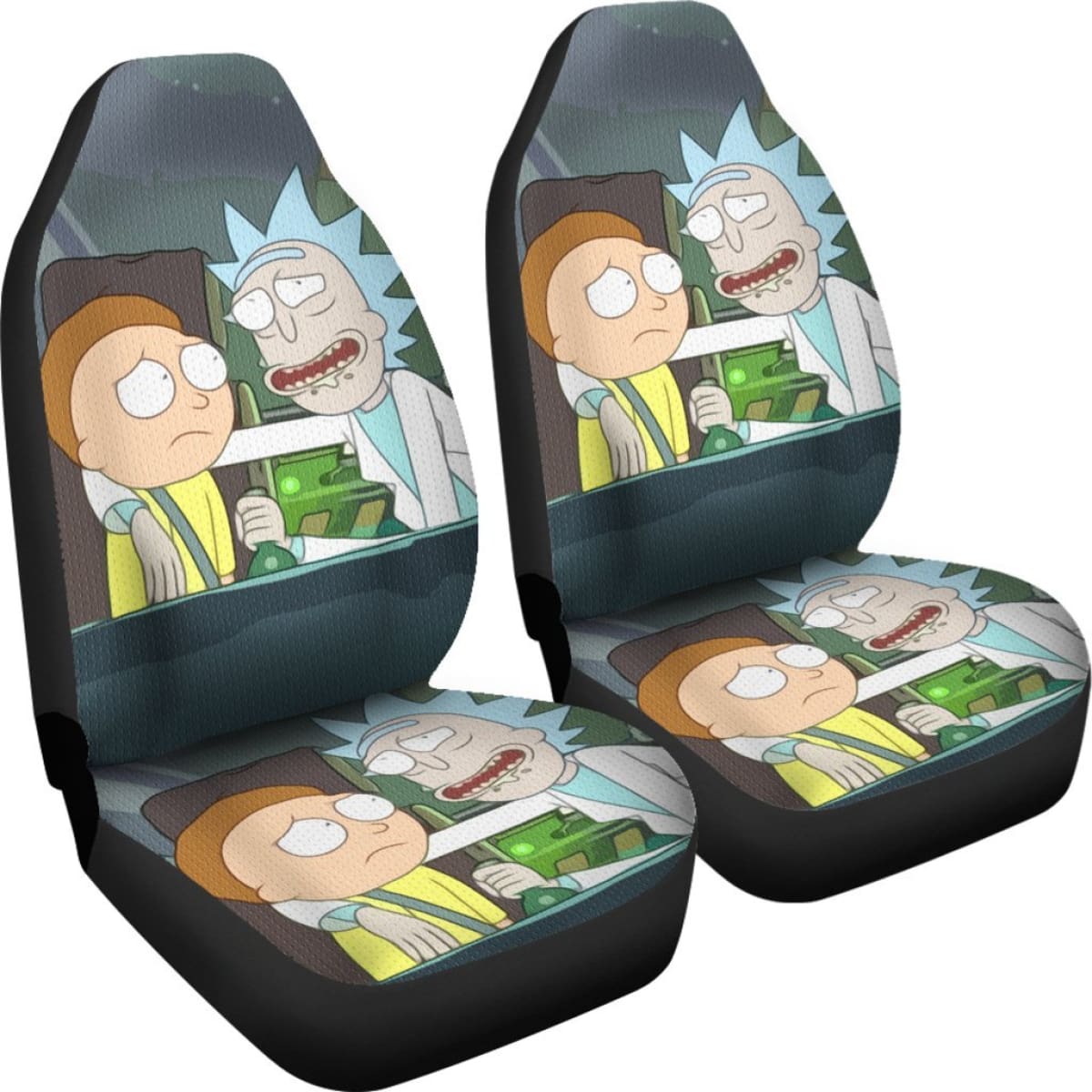 Art Rick and Morty Car Seat Covers Cartoon Fan Gift Universal Fit 210212