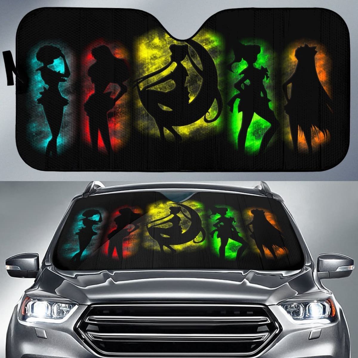 Art Sailor Moon Team Car Sun Shades Manga Fan Gift H033120 Universal Fit 225311