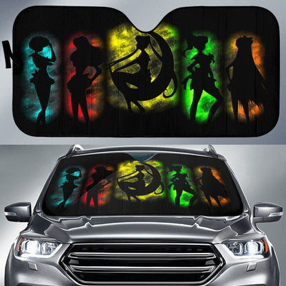 Art Sailor Moon Team Car Sun Shades Manga Fan Gift H033120 Universal Fit 225311