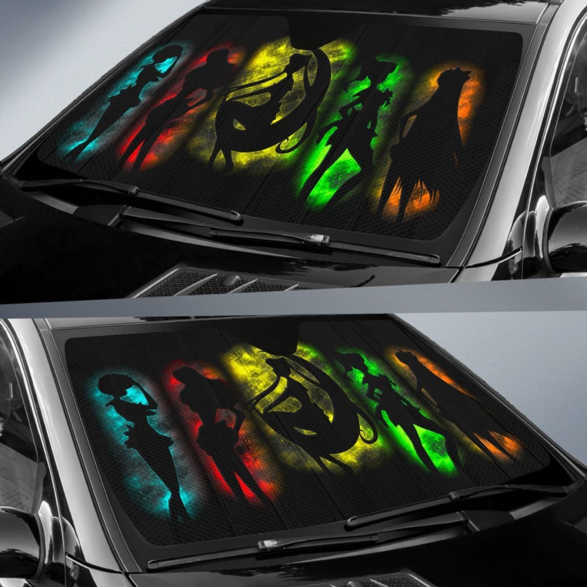 Art Sailor Moon Team Car Sun Shades Manga Fan Gift H033120 Universal Fit 225311