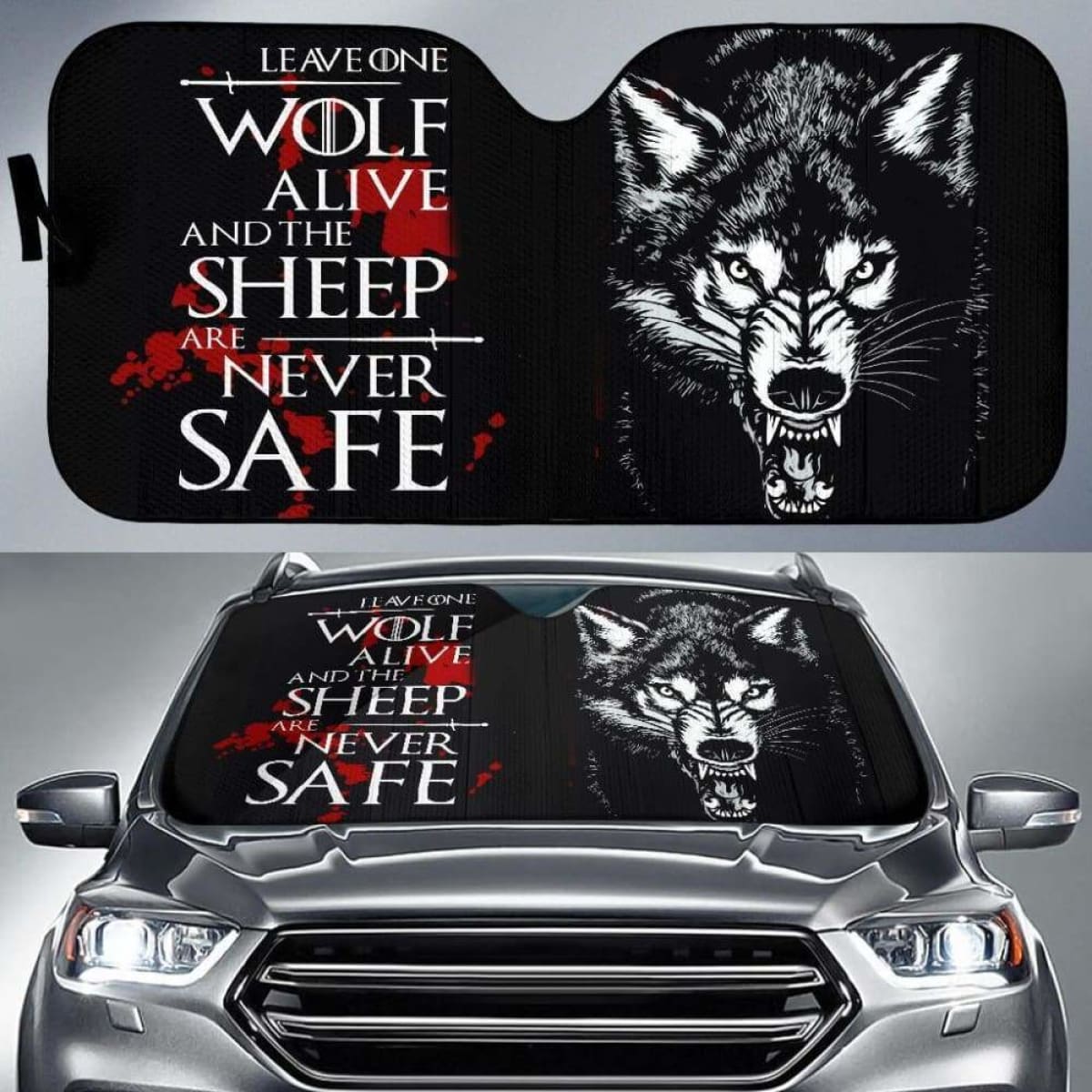 Arya Stark - Leave One Wolf Alive Auto Sun Shades Universal Fit 112611