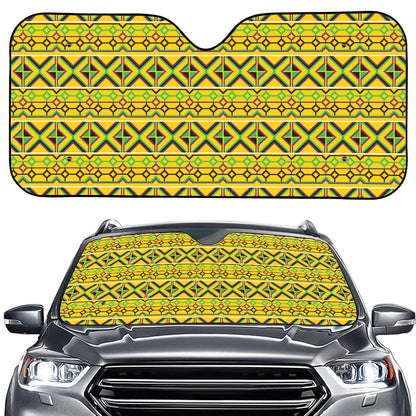 Asante Kente Pattern Print Car Windshield Sun Shade