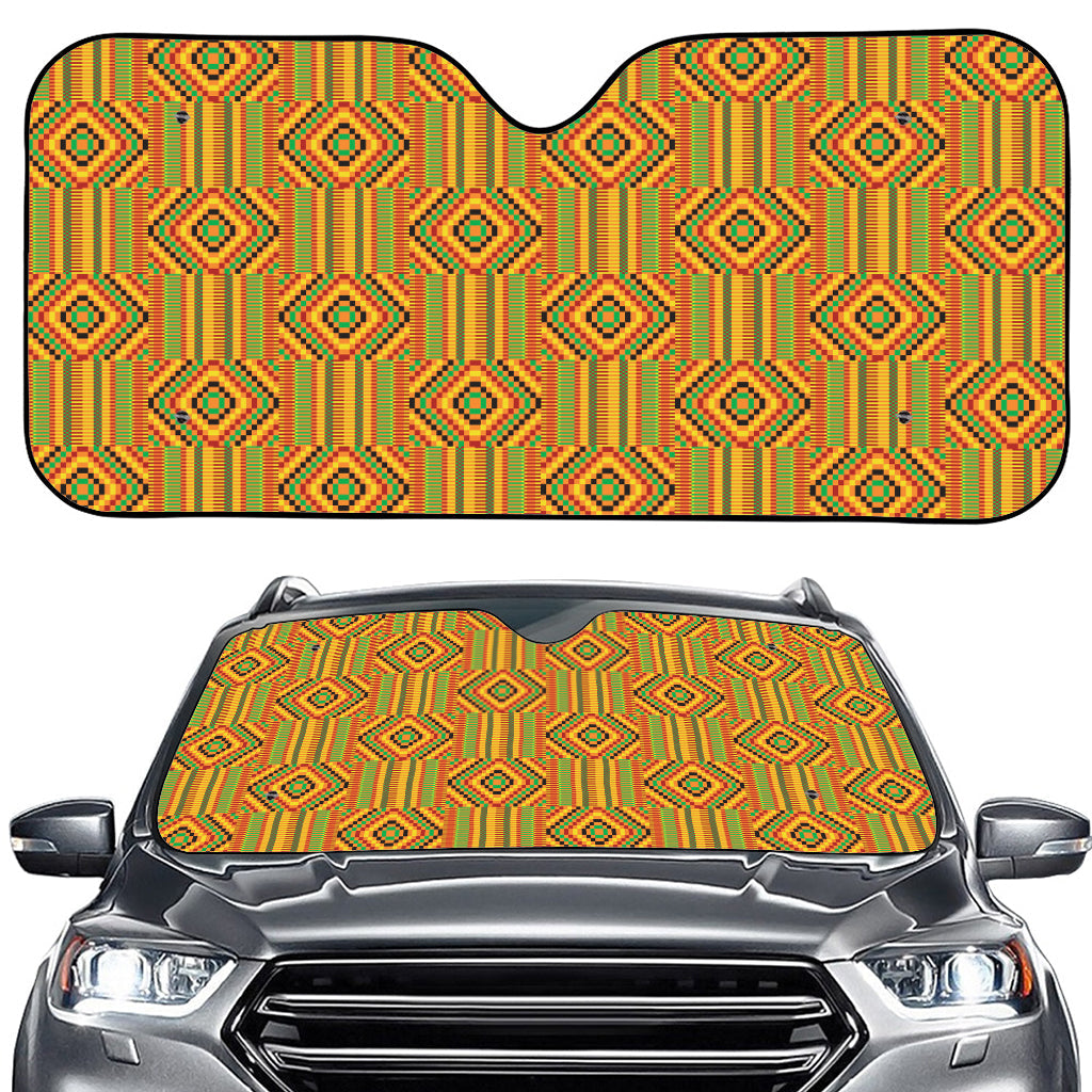 Ashanti Kente Pattern Print Car Windshield Sun Shade
