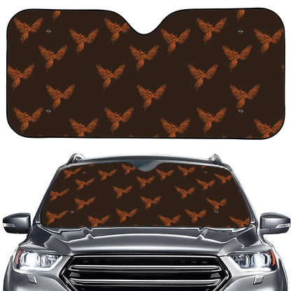 Asian Phoenix Pattern Print Car Windshield Sun Shade