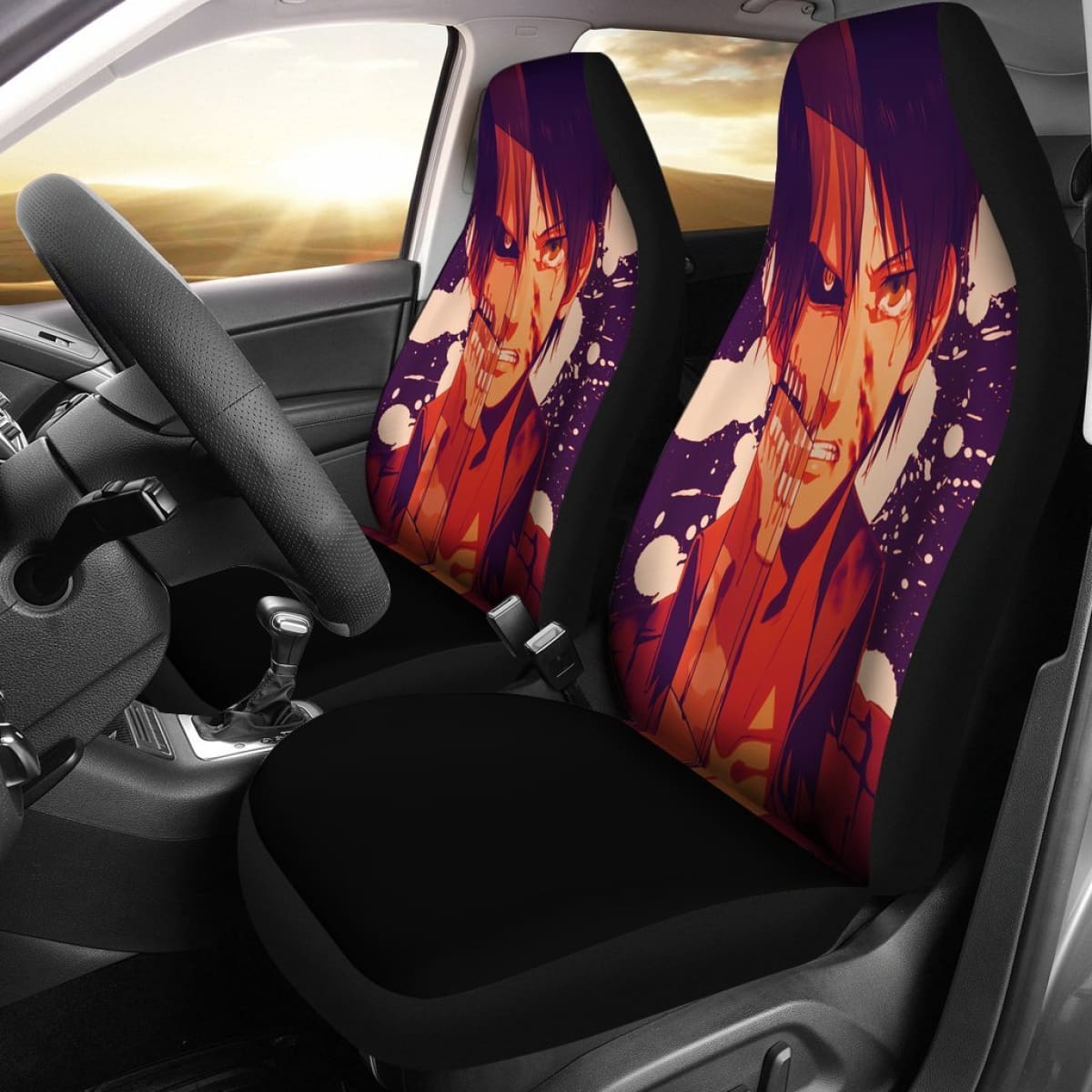 Attack On Titan Face Seat Covers Amazing Best Gift Ideas 2020 Universal Fit 090505