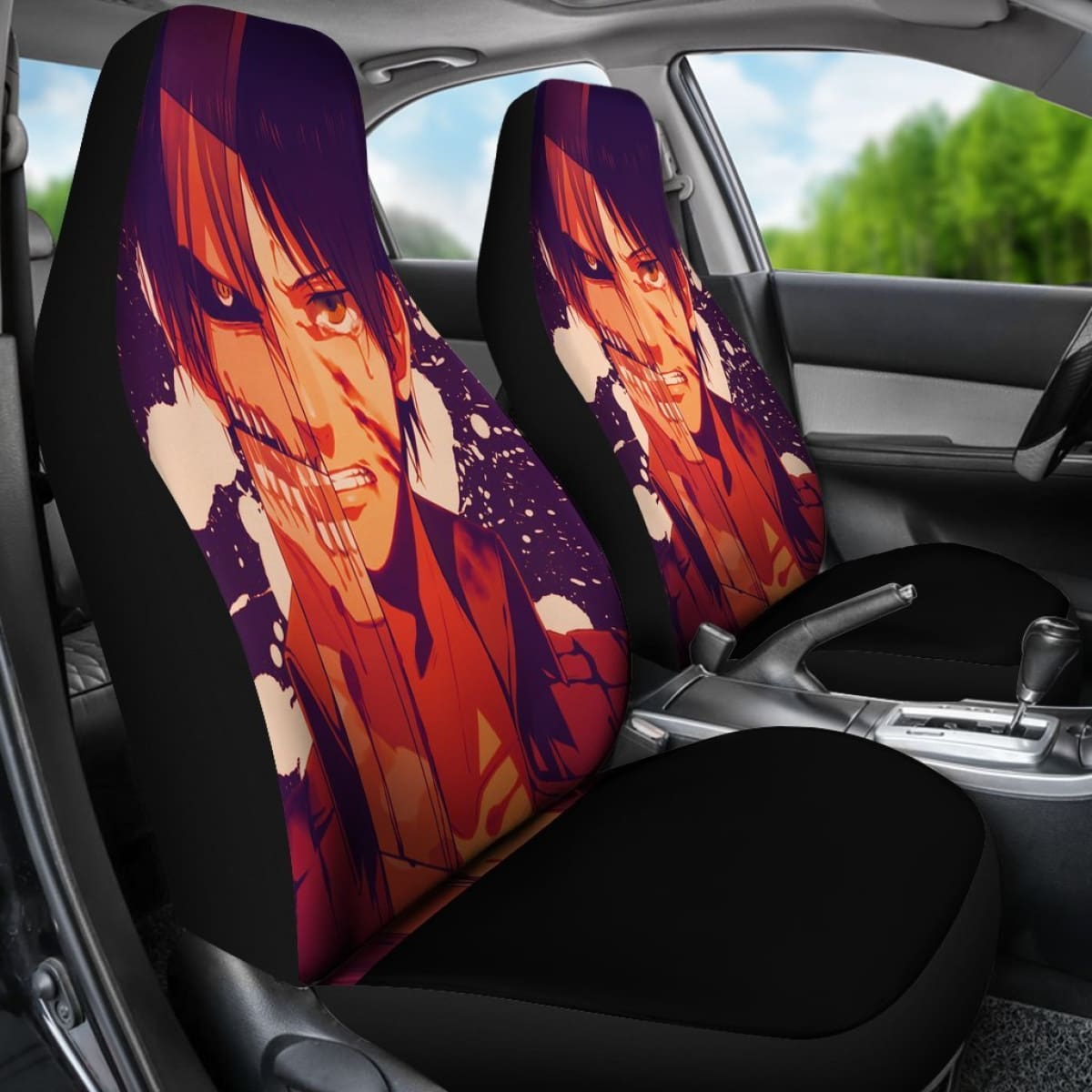 Attack On Titan Face Seat Covers Amazing Best Gift Ideas 2020 Universal Fit 090505