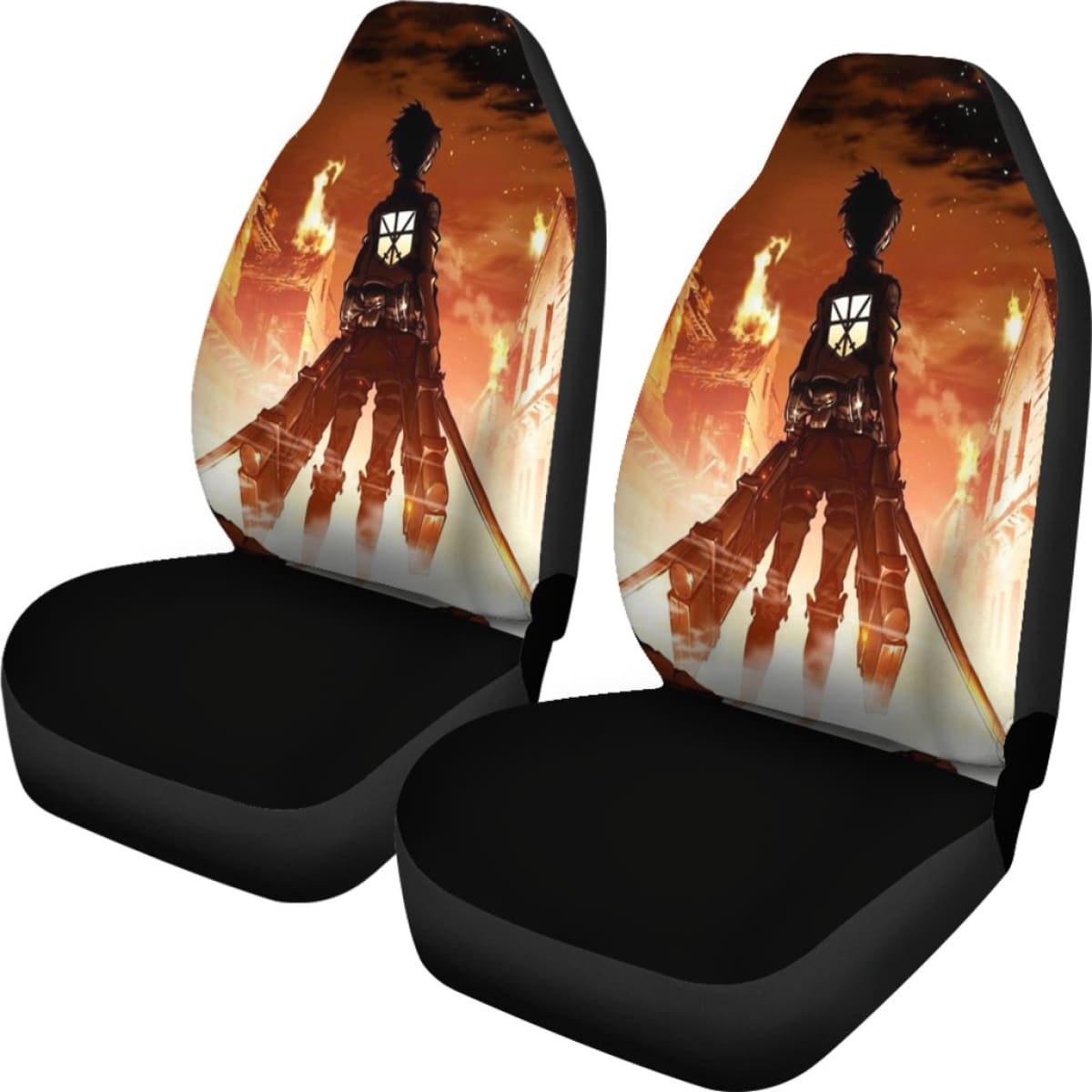 Attack On Titan Fire Seat Covers Amazing Best Gift Ideas 2020 Universal Fit 090505