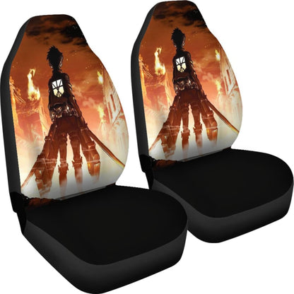 Attack On Titan Fire Seat Covers Amazing Best Gift Ideas 2020 Universal Fit 090505